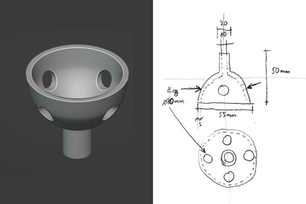 3D modelování podle výkresu míchadlo