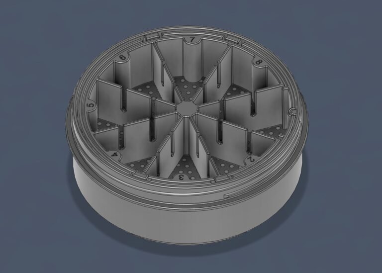 3D model nádoby na klíčení semen s vnitřním členěním